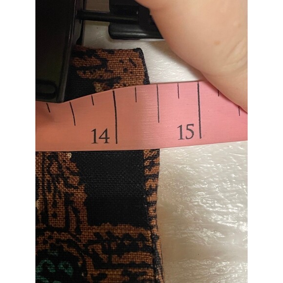 Vintage Anthony Michael Linen Blend Pencil Skirt Floral Leaf Print Black Size 8 - Picture 10 of 12